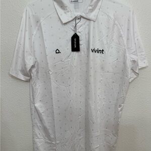 Vivint Polo Short Sleeve Shirt White INFS Golf Mens Size S Official New NWT